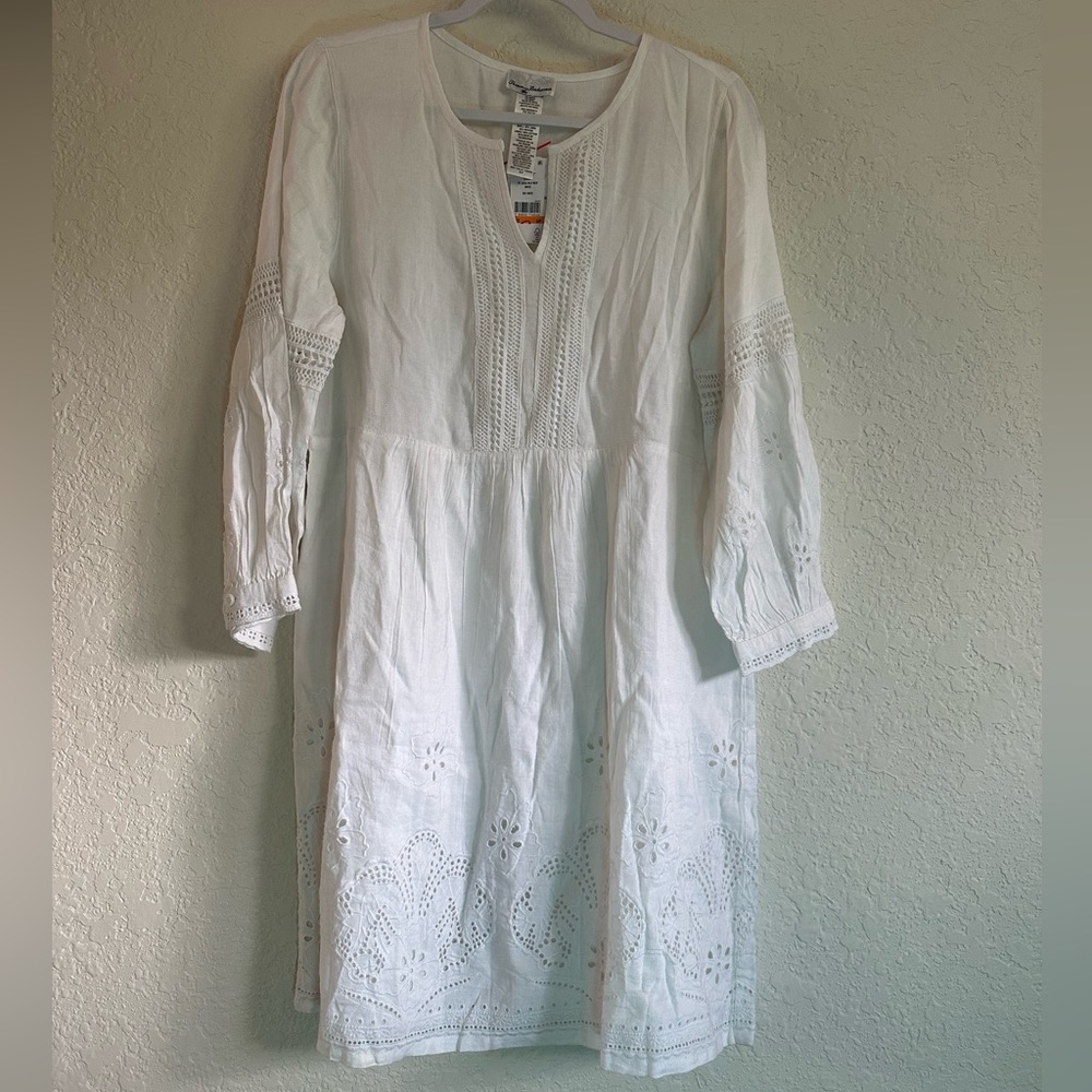 Tommy Bahama - St. Lucia Full Sleeve Split Neck Swim Cover-Up Dress